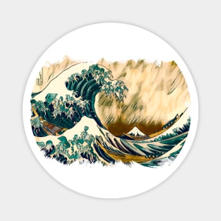 The Great Wave Off Kanagawa Abstract Ukiyo-e Hokusai Japanese Manga Art Magnet